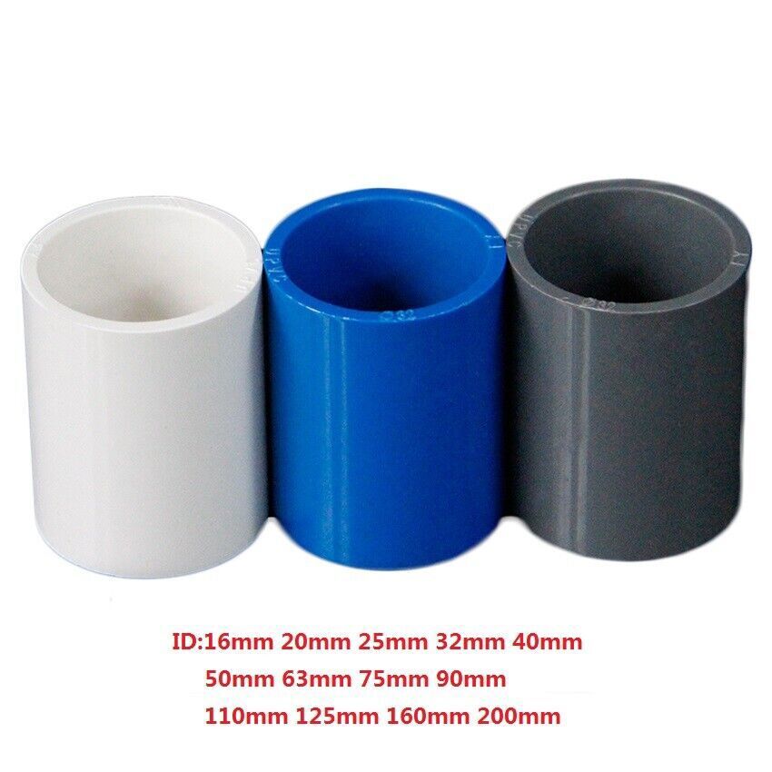PVC 16mm-200mm Inner Diam Equal Water Supply Pipe Fittings Adapter Connector gallery