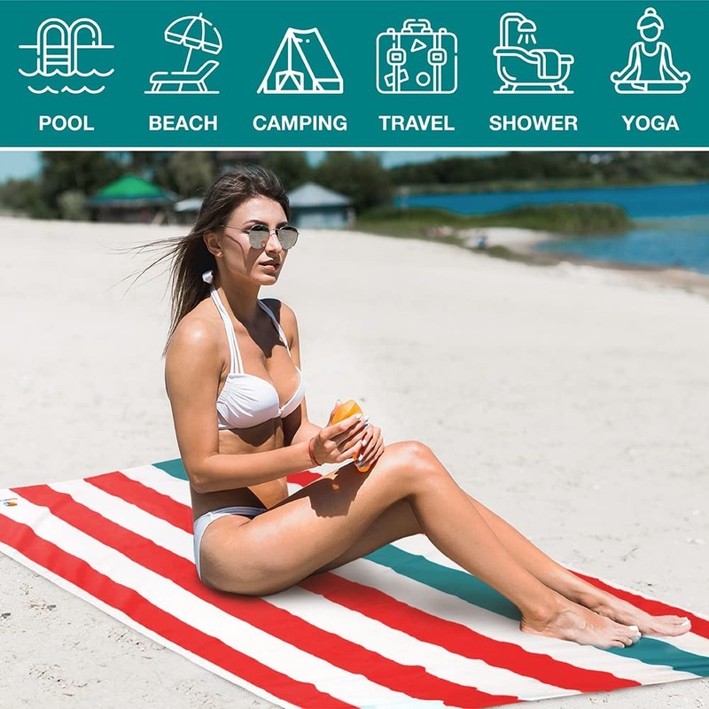 SUN CUBE Microfiber Beach Towel, Quick Dry Sand Free Beach Towel, Lightweight... gallery