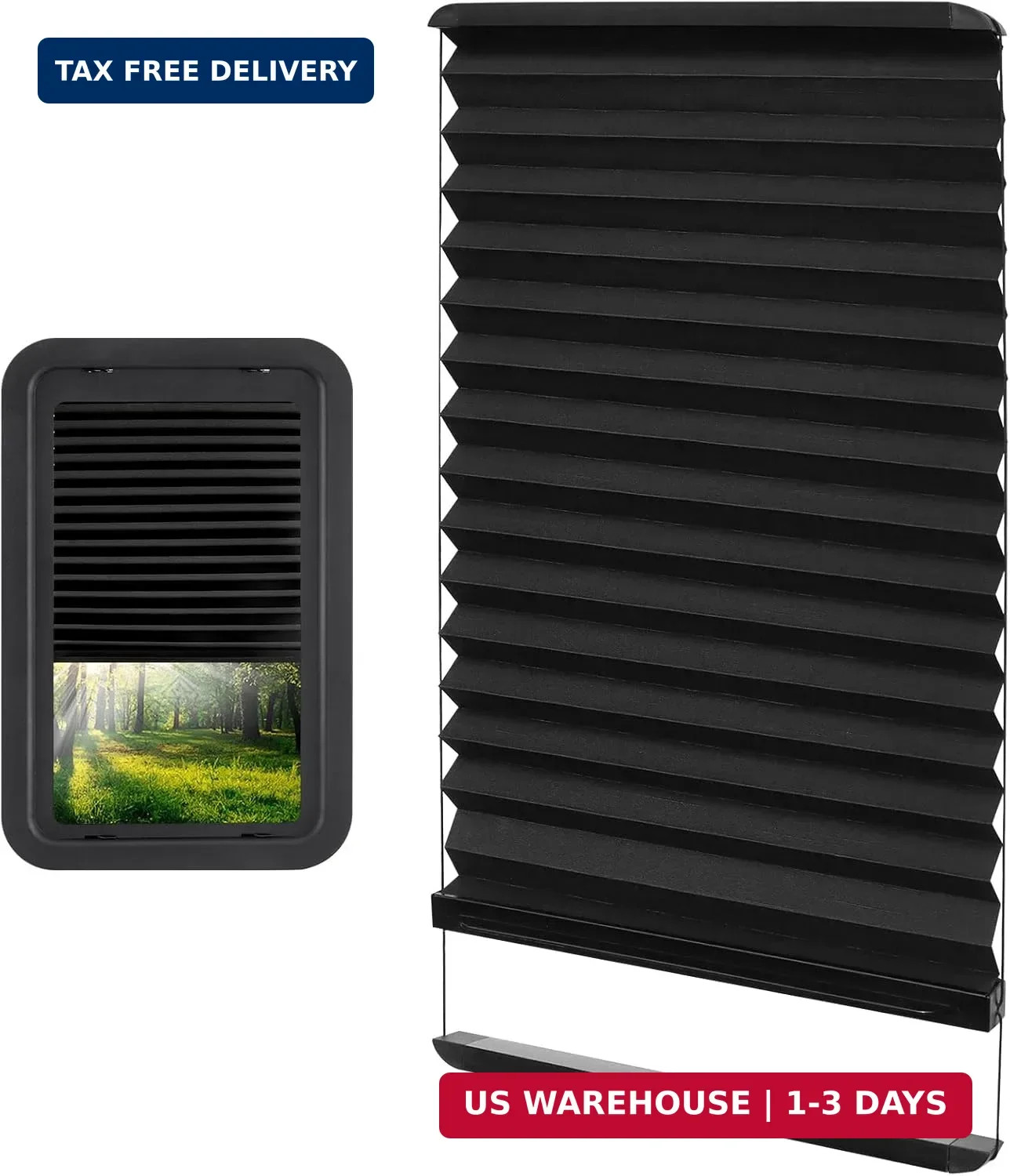 RV Thin Pleated Shade Replacement Compatible with Lippert Prepped Entry Doors/Th gallery