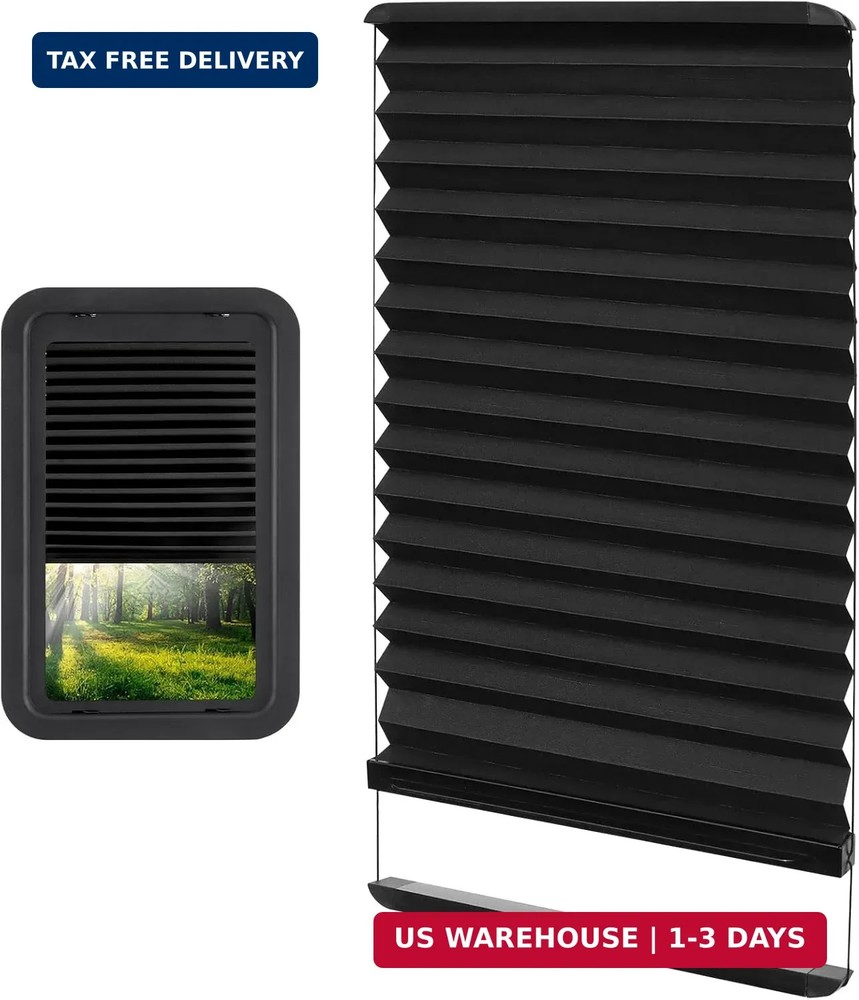 RV Thin Pleated Shade Replacement Compatible with Lippert Prepped Entry Doors/Th