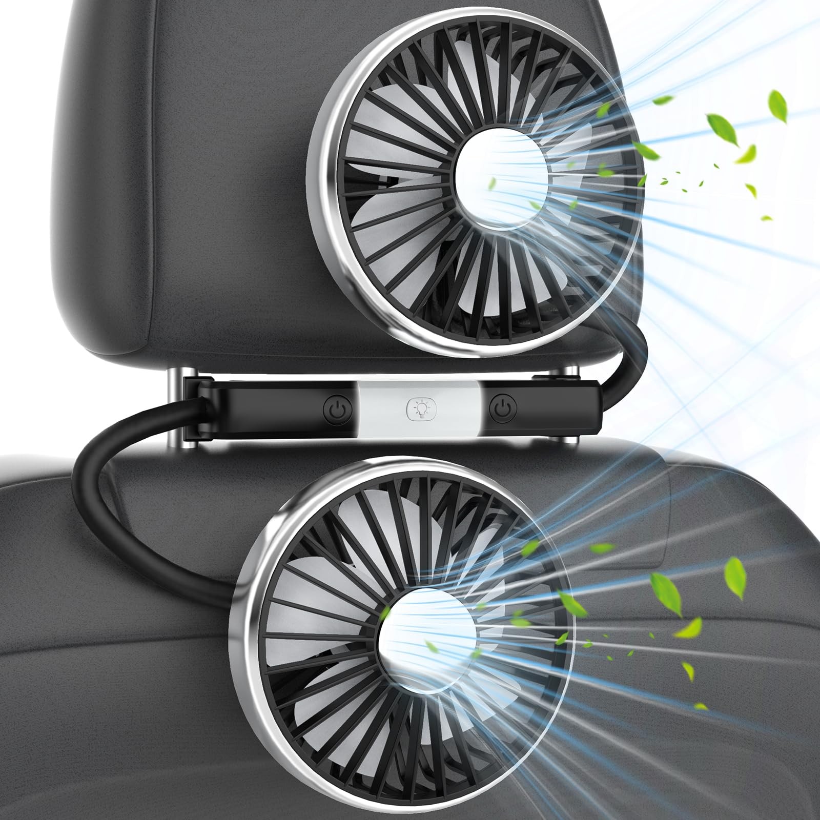 USB Powered Backseat Car Fans for Kids & Baby 5V/2A DualHead Cooling Car Fan... gallery
