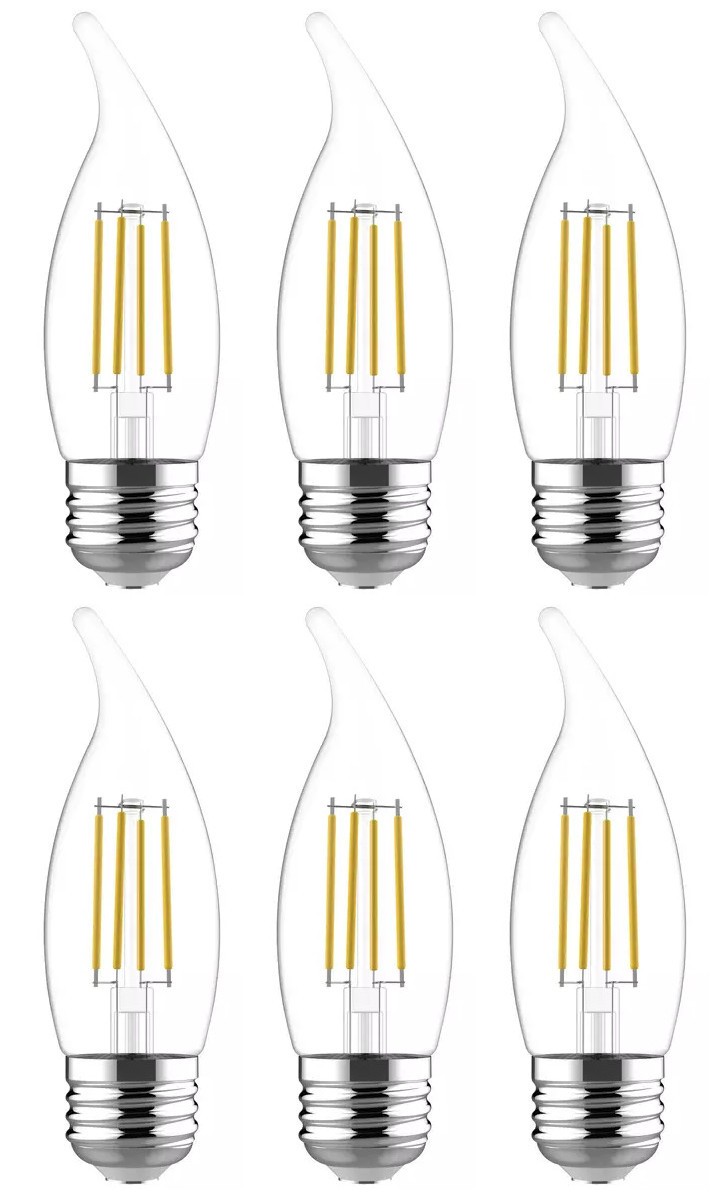 (6 bulbs) GE refresh LED cool white chandelier bulbs, 60 watt equivalent, 5.5 gallery