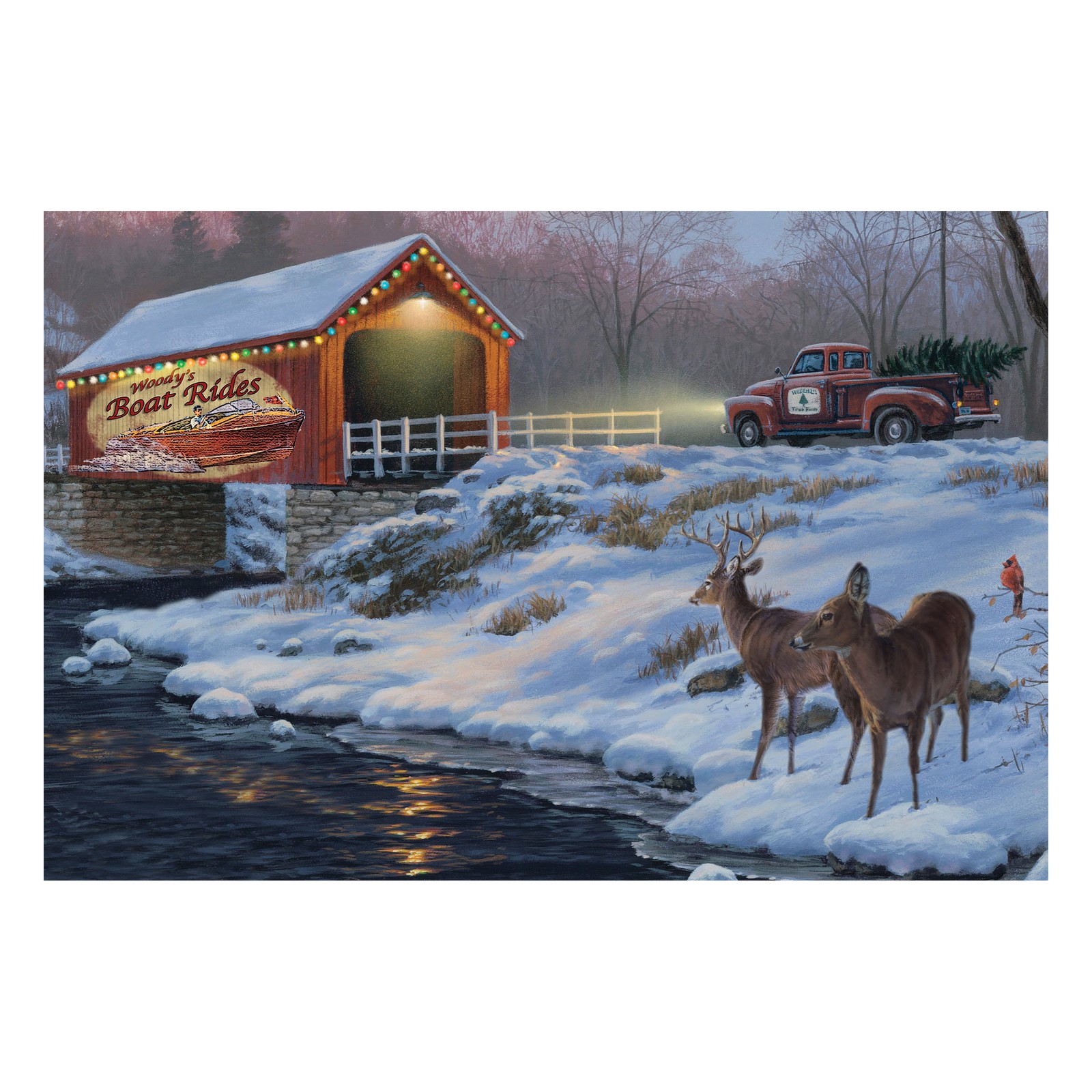 Rivers Edge Products LED Canvas Wall Art, 24" x 16", Fiber Optic Light Up Wall gallery