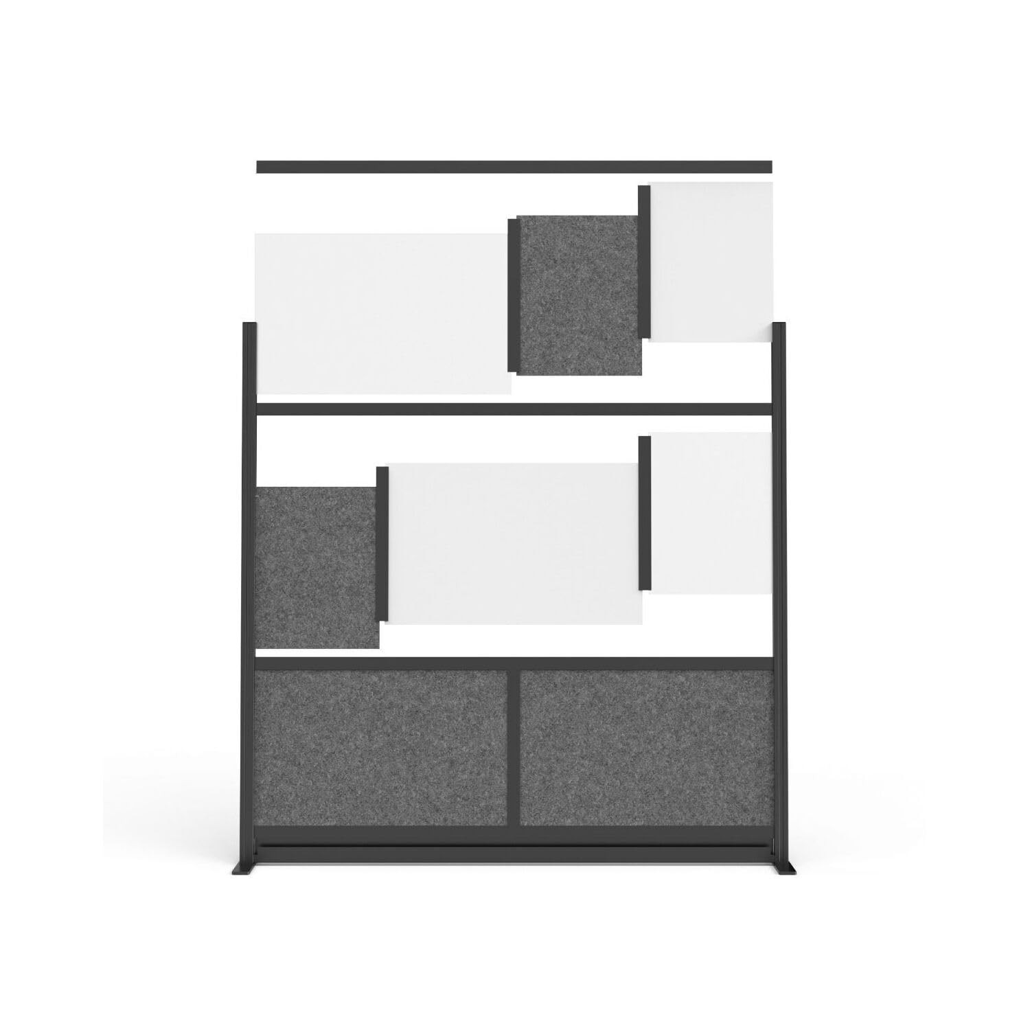 LUXOR MW-7070-XWCGB Modular Wall Room Divider System - Black Frame - 70" x 70" S gallery
