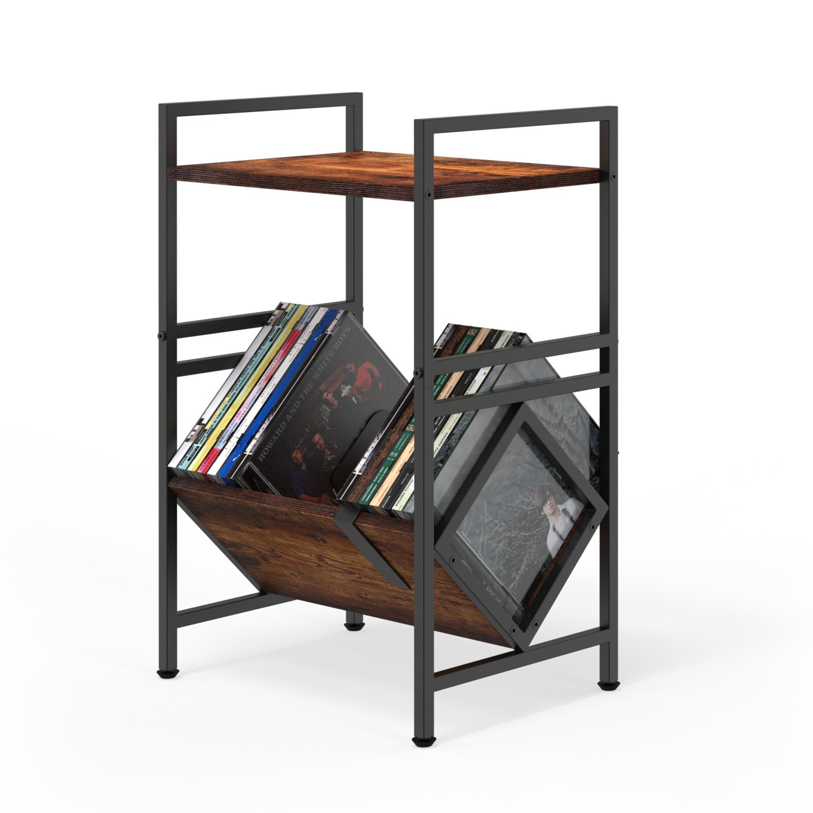 CD/VCD Storage Rack Tower Stand - Easy to Assemble - Great Value - Dark Walnut gallery