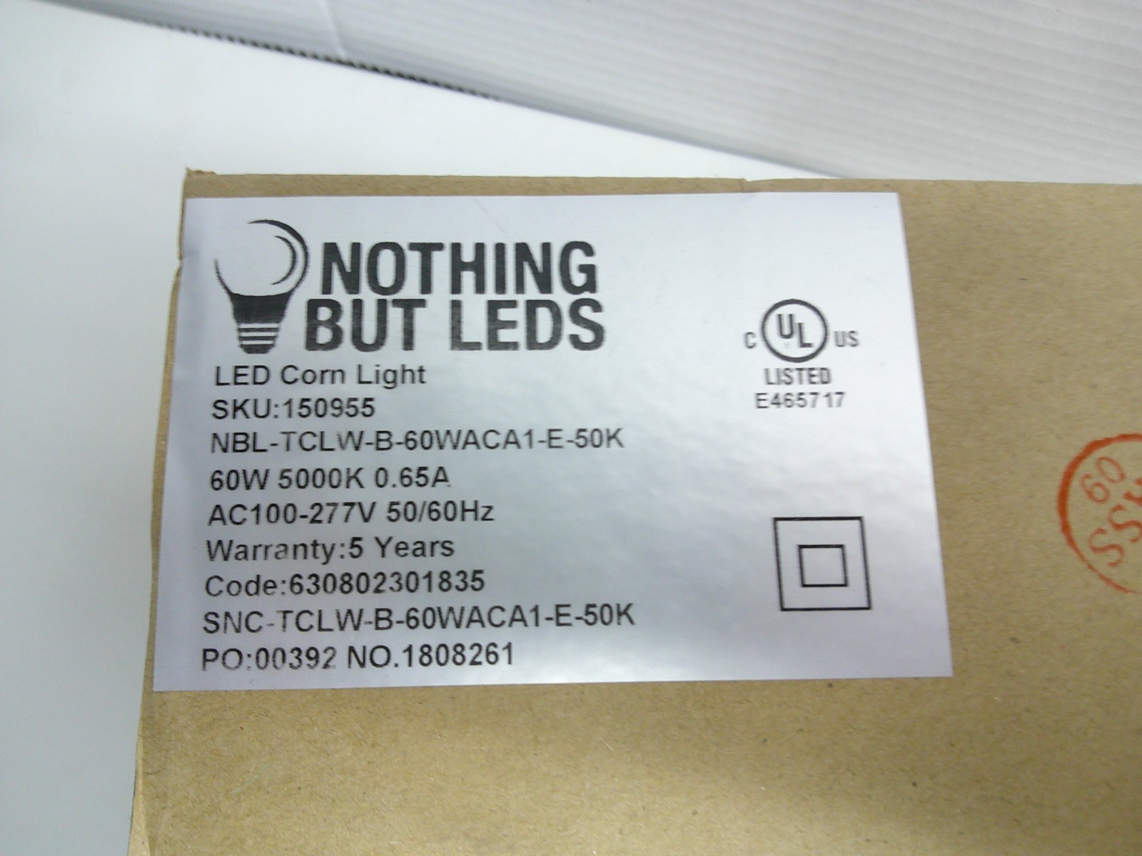 Nothing But LEDS E39 Base 60W LED CornCob Bulb 5000K 100-277V gallery