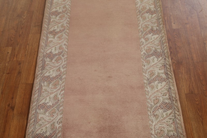 Contemporary Bordered Nepalese Oriental 3'x5' Rug Hand-knotted Plush Wool Carpet gallery
