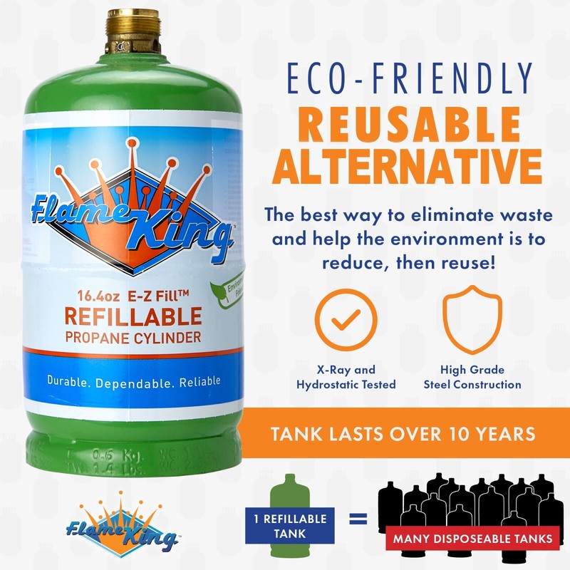 2-Pack 1lb Refillable Camping Propane Tank Cylinder 16.4 oz Bottle Ships Empty gallery
