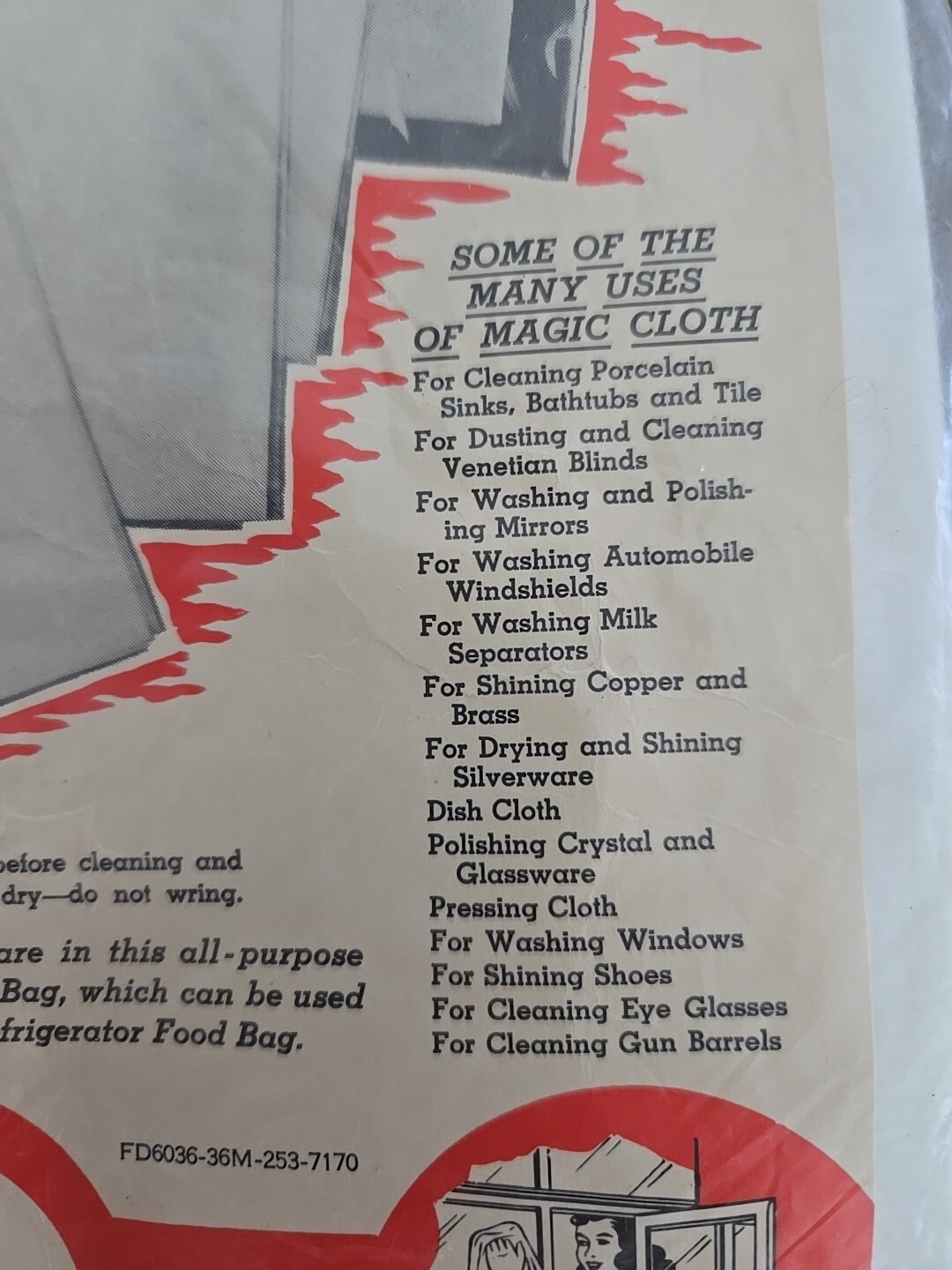 VTG Magic Cloth 0f 101 Uses 3 Sheets FD6036-36M-253-7170 Cleaning Washing gallery