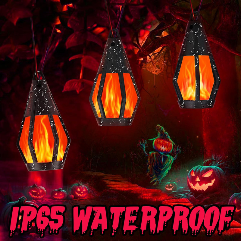 Solar String Lights for Outside, 21Ft Solar Gazebo Lights with 10 Flickering Fla gallery