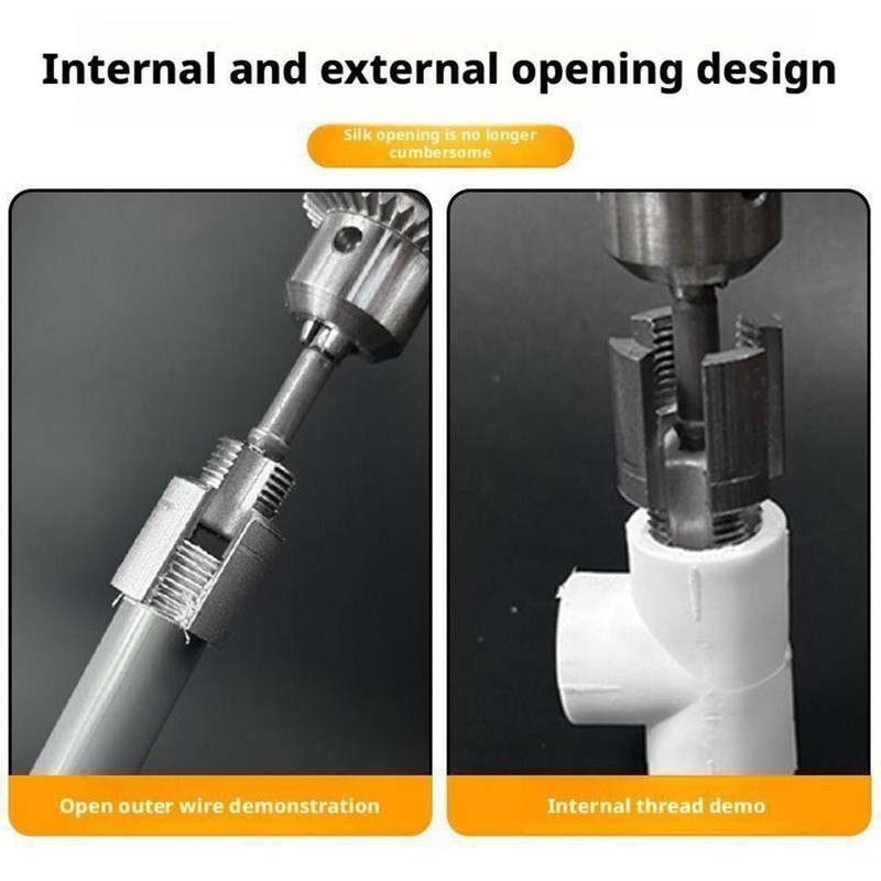 2pcs Integrated Internal & External Pipe Threading-Tool,PVC Pipe Threader Kit gallery