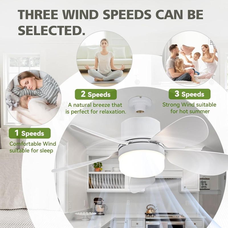 Socket Breeze Socket Fan Light with Remote Control, Portable Small Ceiling Fans gallery