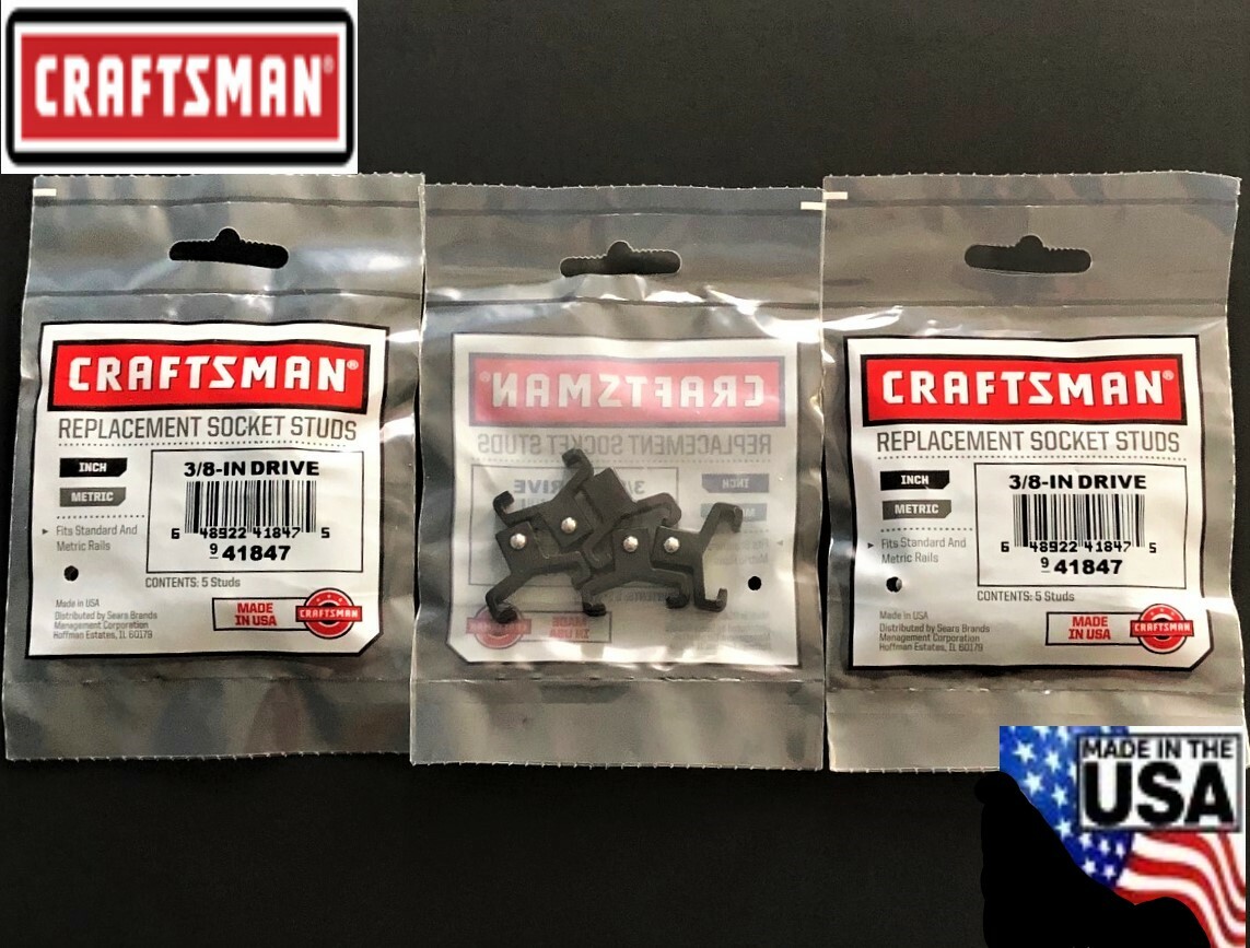15 CRAFTSMAN 3/8" BLACK REPLACEMENT SOCKET STUDS RACK RAIL CLIPS 941847 USA MADE gallery