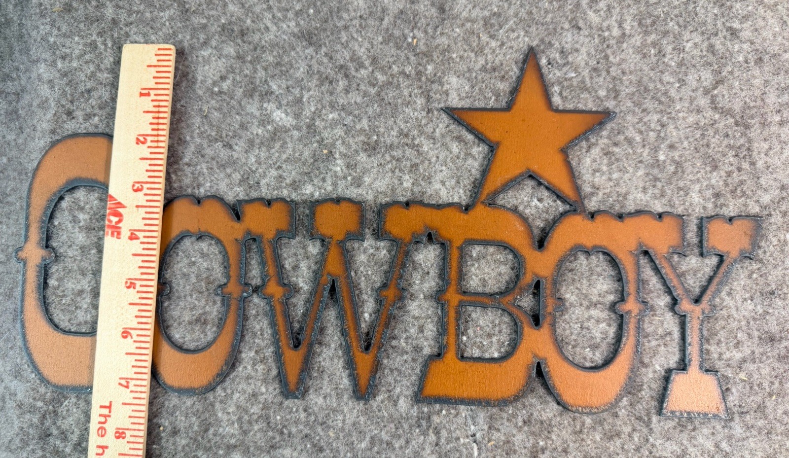 Rustic Metal Cowboy With Star Sign Western Wall Decor Country Art 15” x 7.25” gallery