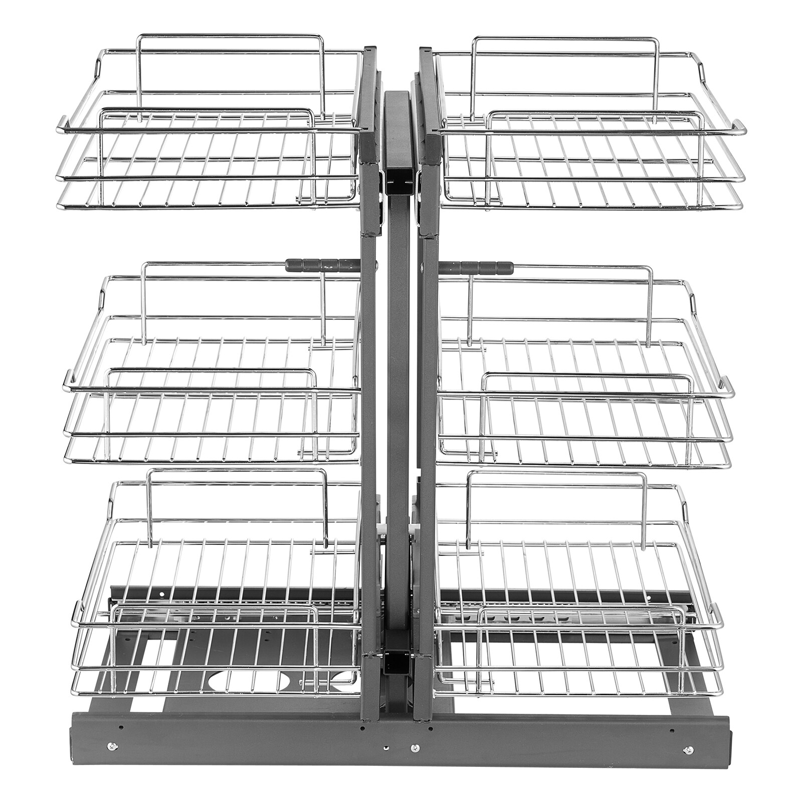 3 Tier 6 Shelf Blind Corner Pull Out Organizer Chrome Kitchen Cabinet Basket gallery