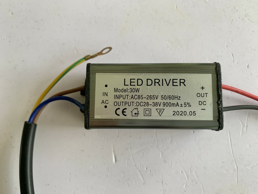 30W Led Driver Transformer Power Supply Waterproof 85V~265V TO 28~38V 900mA±5%