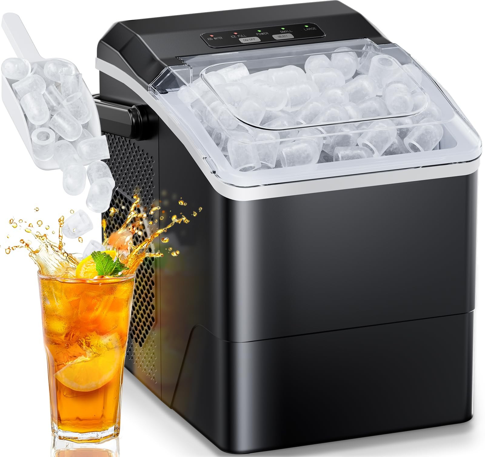 Ice Maker Countertop 26 lbs Day 9 Cubes 6 Mins Black HOMEZAY-27B-US Portable gallery