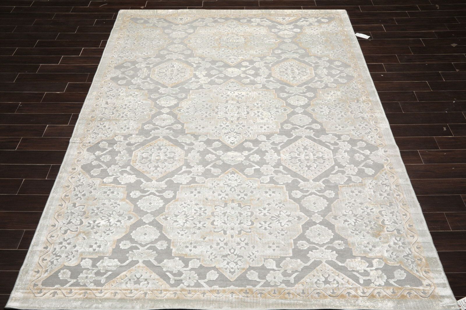 7'11” x 11'2” Designer Modern High Low Pile 100% Polypropylene Area Rug Gray gallery