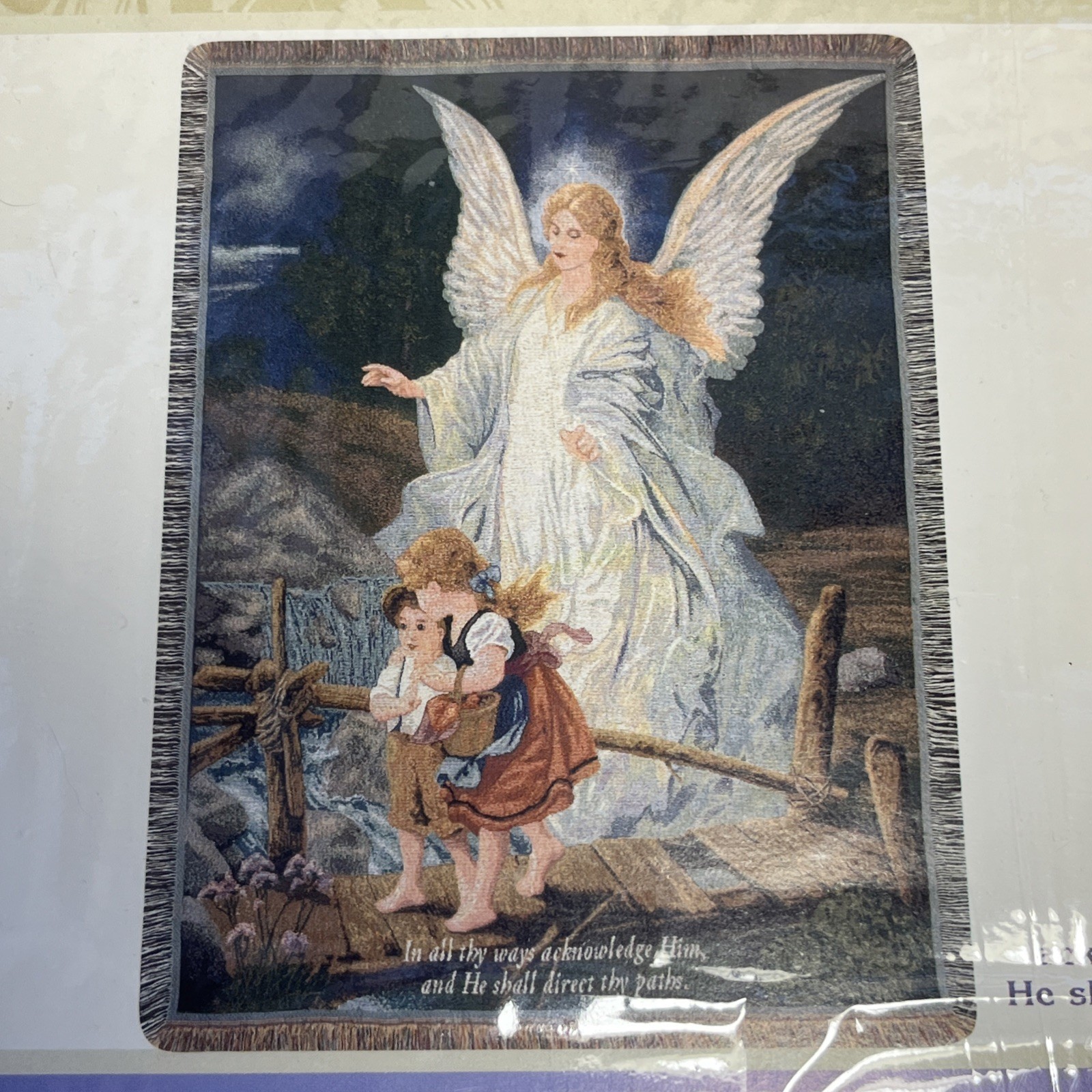 100 % Cotton Inspirational Direct Thy Path Tapestry Throw Blanket USA 51” X 68” gallery