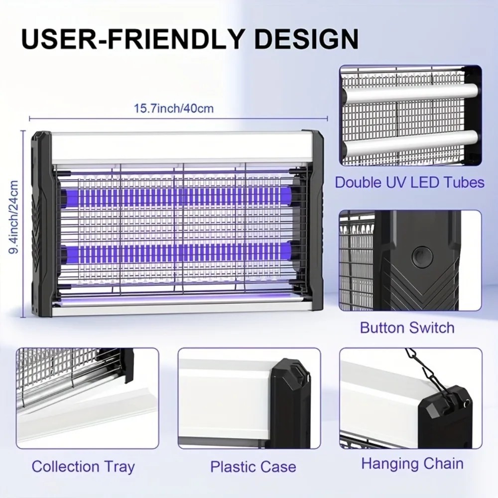 Electric Bug Zapper 3200V Mosquito Zapper Killer,w/Hanging Chain LED Waterproof gallery