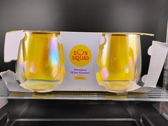 Sun Squad 4-Pack Stemless Iridescent BPA-Free Wine Glasses