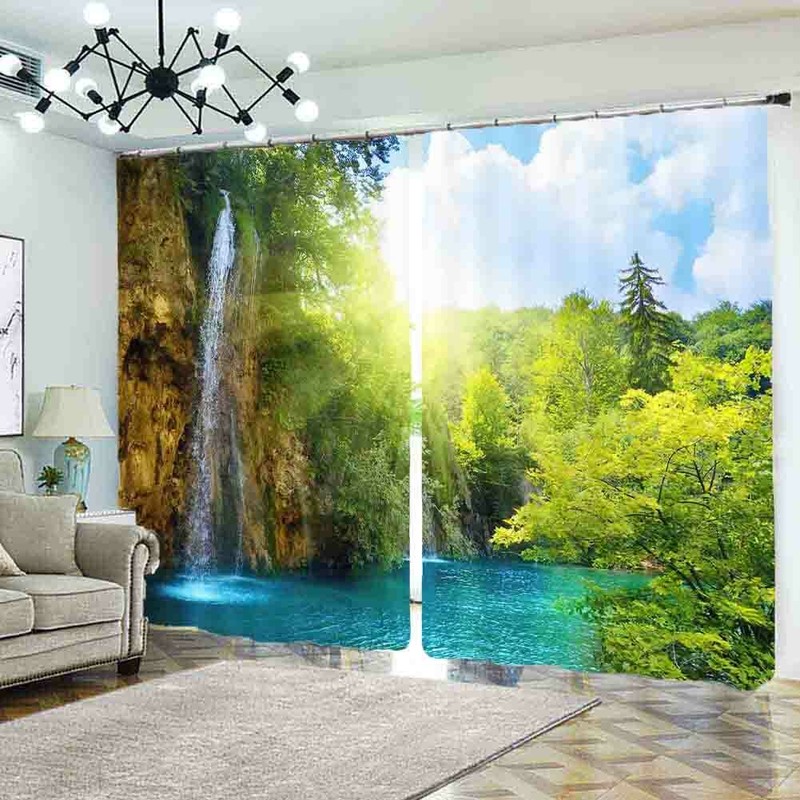 Forest Damage Lines 3D Curtain Blockout Photo Printing Curtains Drape Fabric gallery