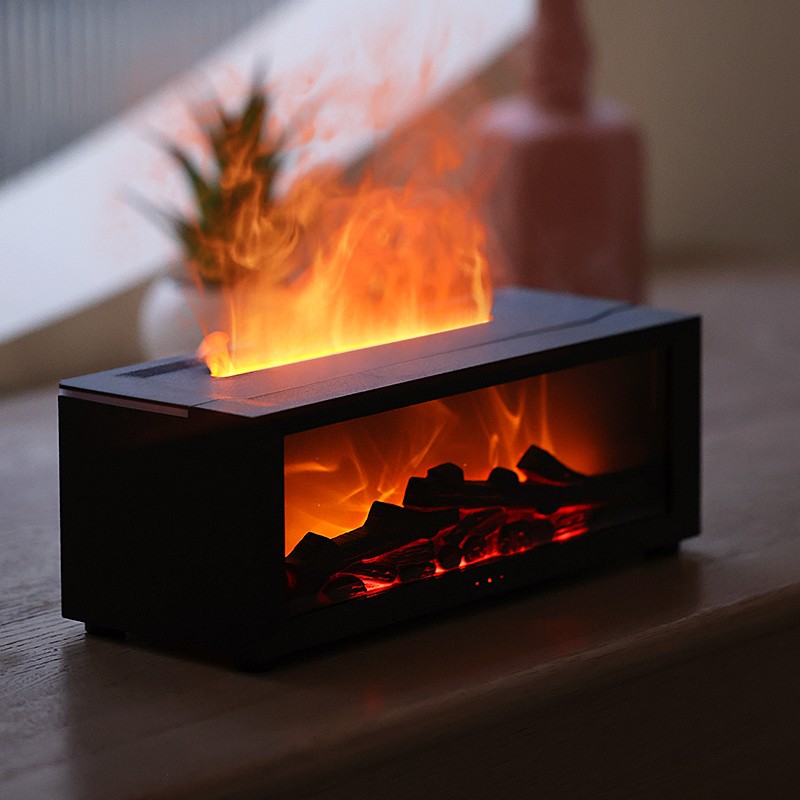 Essential Oil Diffuser 7 Colors Fireplace Fire Flame Aromatherapy Diffuser 150ml