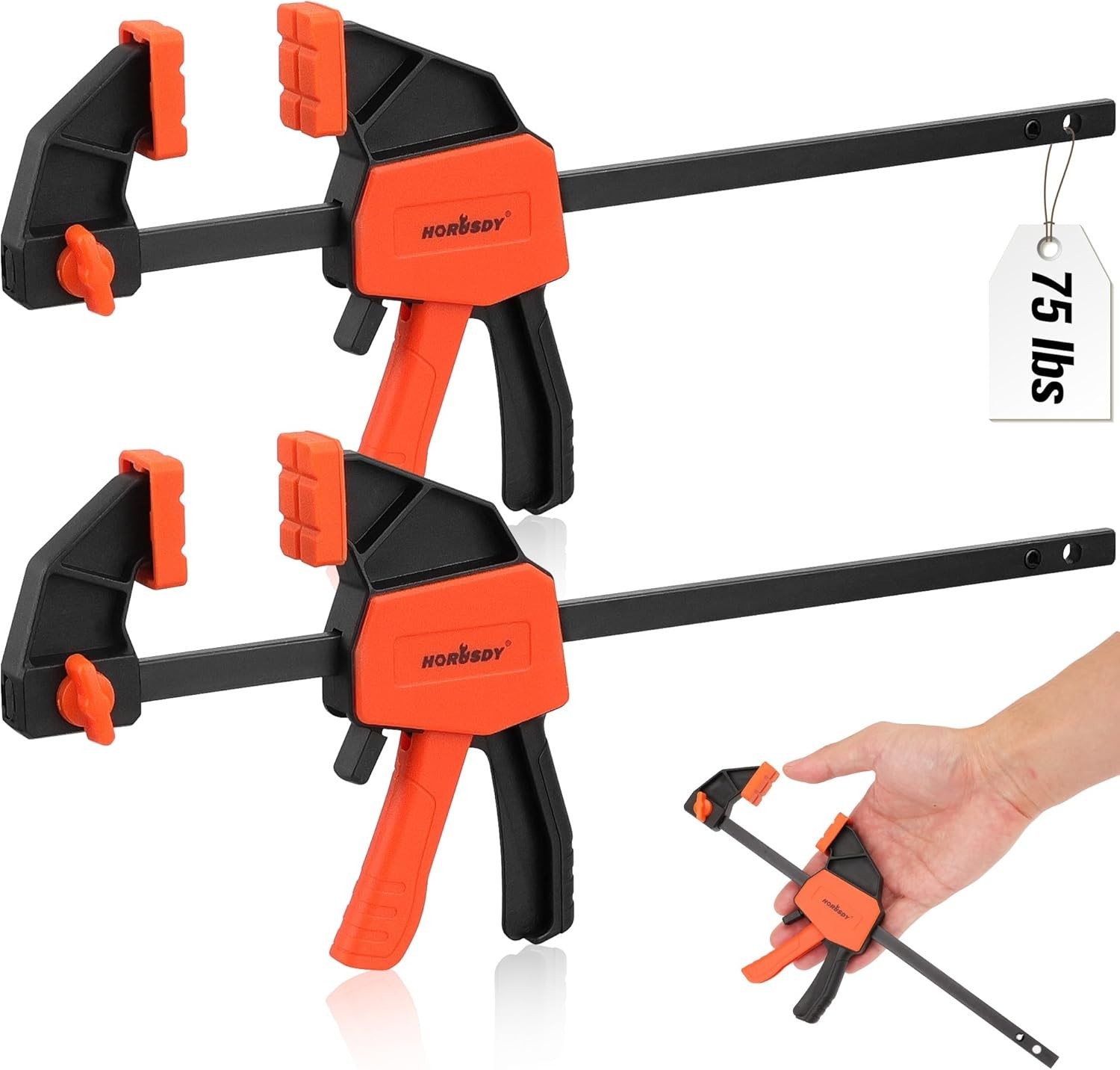 6" Mini Bar Clamps Woodworking 2 Pack Quick Clamps F Clamp W/ 75 LBS Load Limit gallery