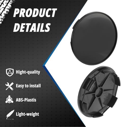 4 Pack Wheel Center Caps Kit for 20" SRT Replica Wheels, OD 68 mm / 2.68 black gallery