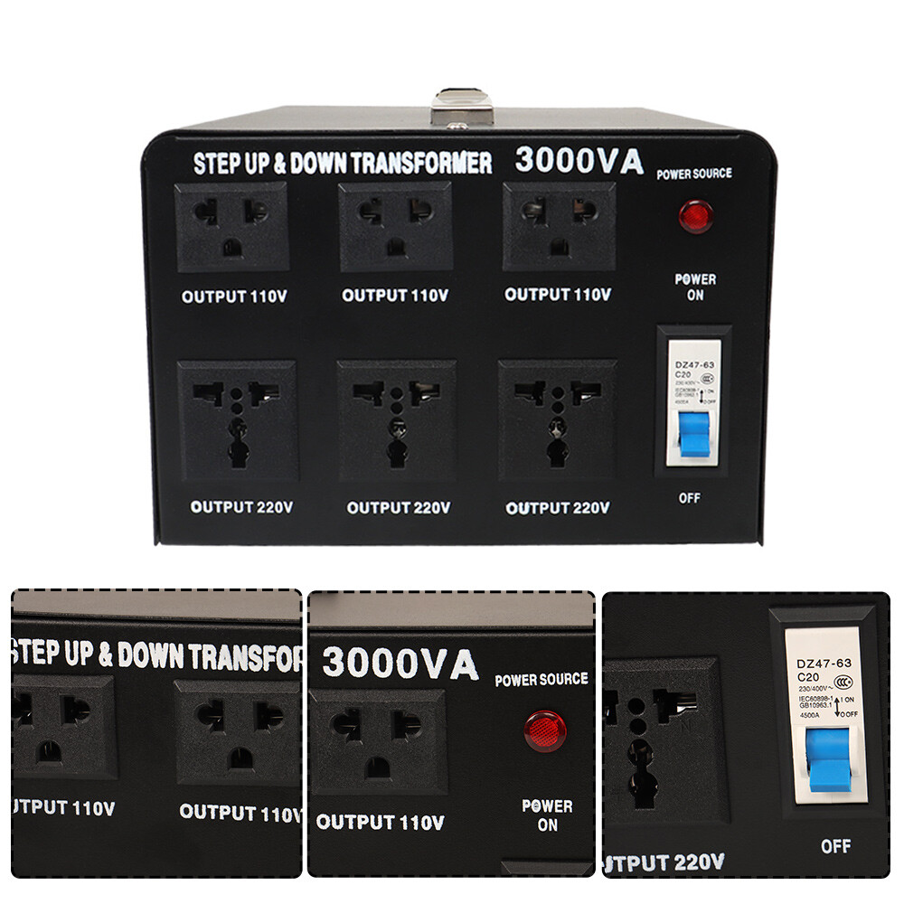 3000W Converter Voltage Transformer Step Up/Down 110-120V to 220-240V New