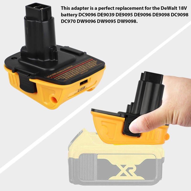 Pack 18V To 20V MAX DCA1820 Adapter Converter For DEWALT 20 Volt Li-ion Battery gallery