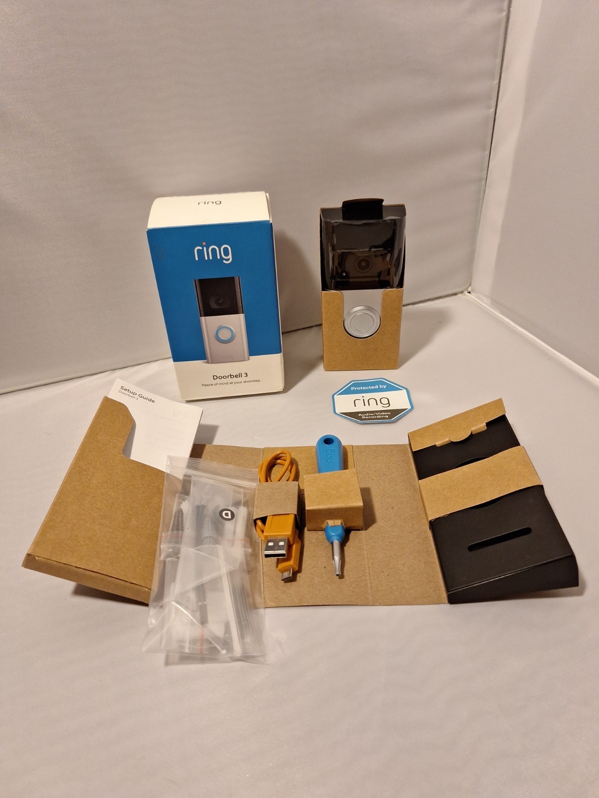 Ring Video Doorbell 3 Includes ALL Accessories OPEN BOX Read Desc See Pics gallery