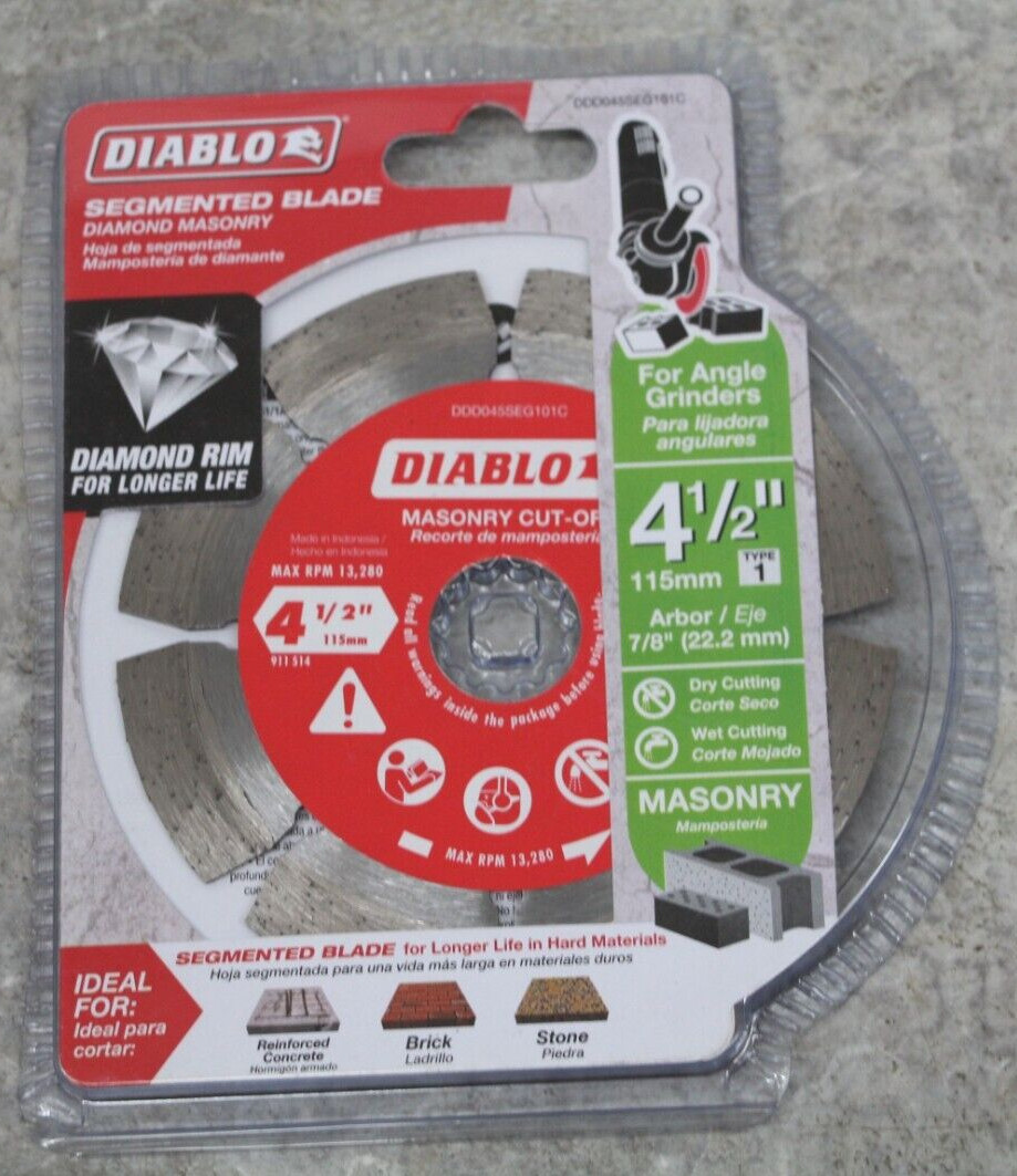NEW Diablo 4-1/2 in. Diamond Segmented Masonry Cut Off Blade DDD045SEG101C gallery