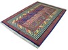 Bordered Geometric Floral Turkish 4' 9" x 6' 7" Pink Hand Knotted Area rug gallery