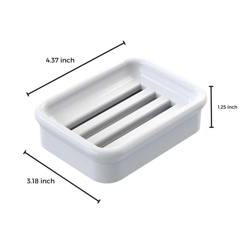2-Piece Composite Granite Soap Dish for Shower - Elegant Stone-Look Bar Soap ... gallery