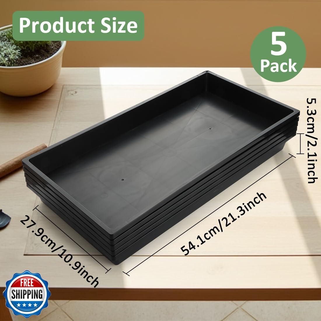 RooTrimmer 1020 Nursery Pot Trays 5 Pack, Plastic Flat Seed Start gallery