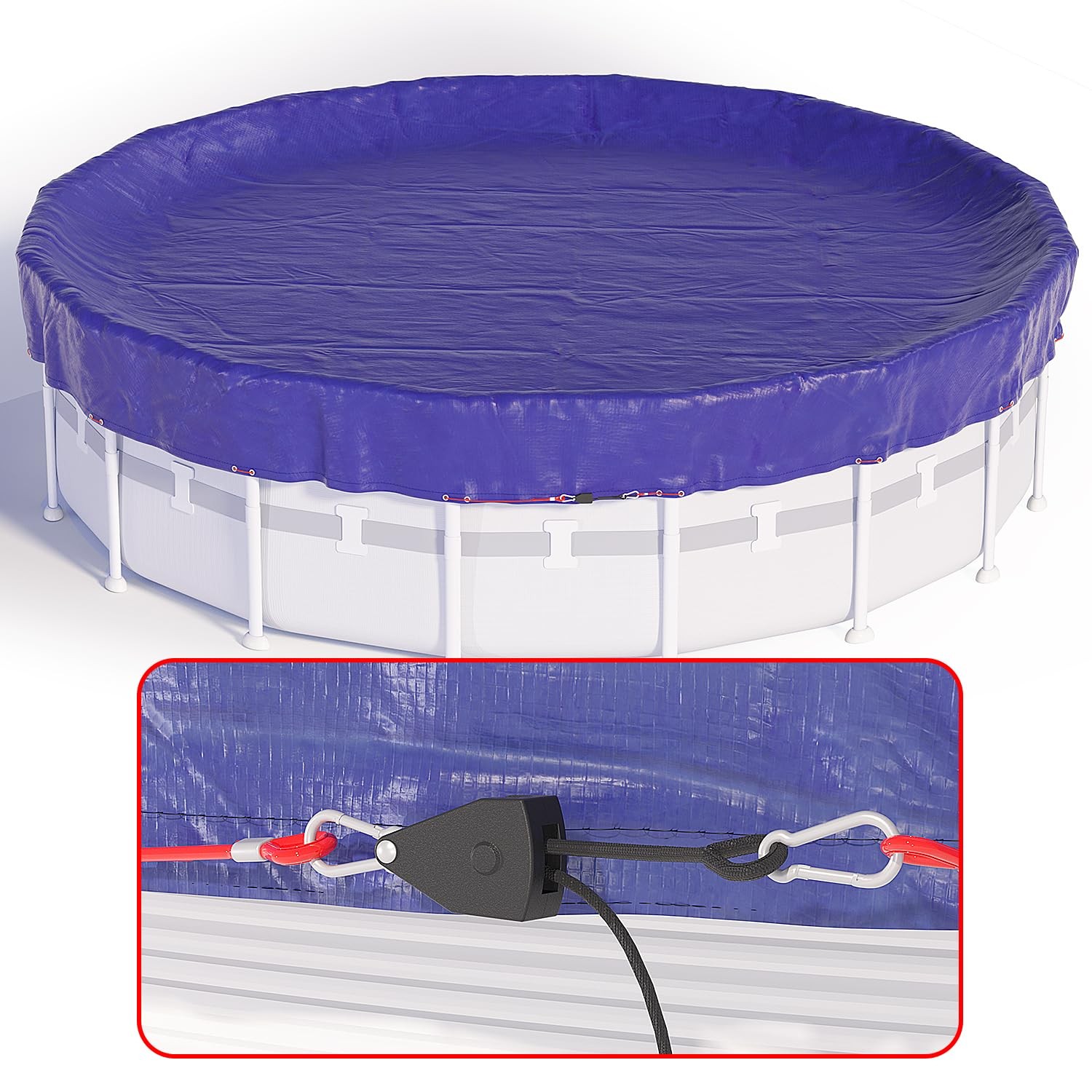 18 FT Round Pool Cover, [ 2025 Upgraded ] Above Ground 18FT, Blue gallery