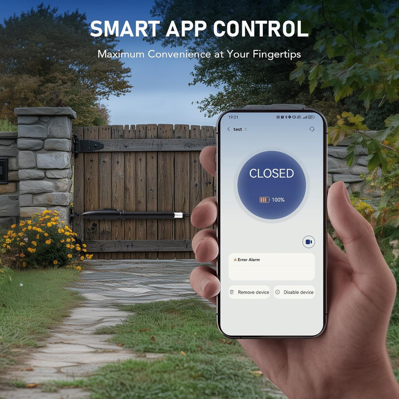 Automatic Gate Opener Kit, App Compatible Smart Single Swing Gate Opener for Doo gallery