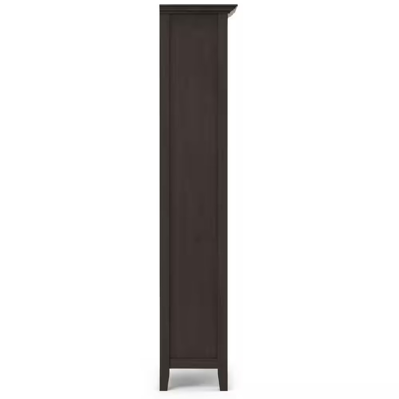 Amherst 70 In. Tall Hickory Brown Solid Wood 5-Shelf Transitional Bookcase with gallery