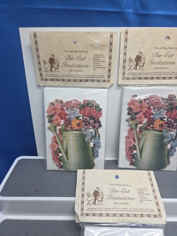 Flowers Spring Water Can Invitations Die Cut 3 Packs Old Print Factory 18 Cards gallery