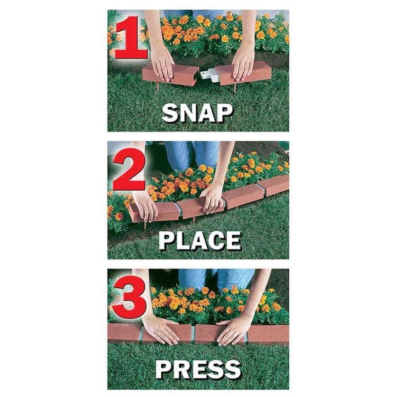 25 ft. Decorative Plastic Brick Edging Kit Garden Pathway Lawn Tree Edge Border gallery