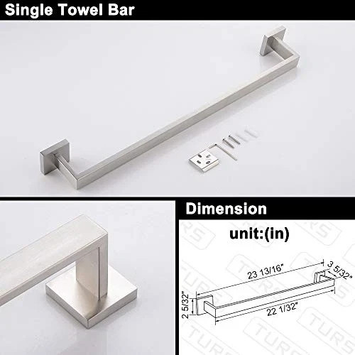 4-Pieces Matte Silver Bathroom Hardware Accessories Set 24 Inch Towel Bar Towe gallery