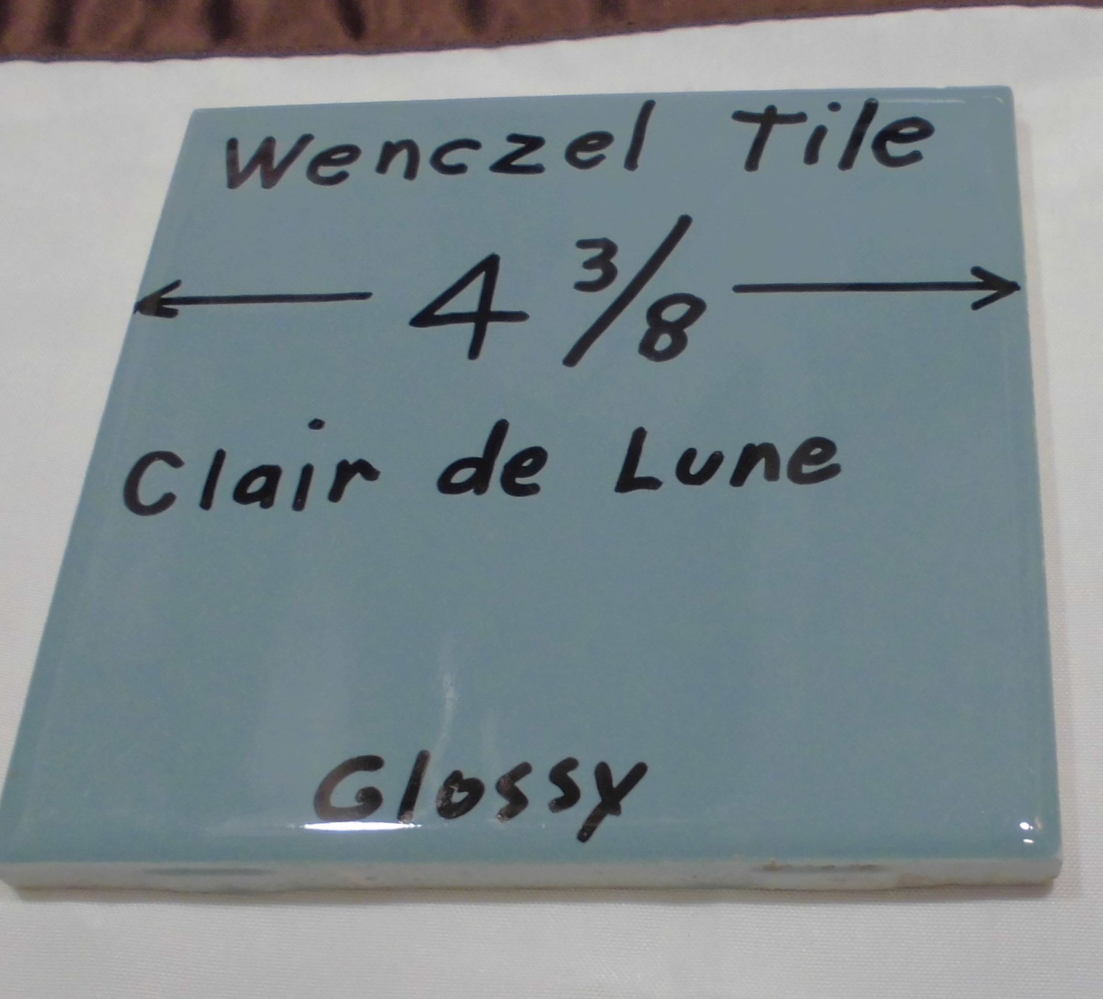 1 pc. *Blue-Gray* Glossy Ceramic Tile by Wenczel 4-5/16" *Clair-De-Lune* gallery