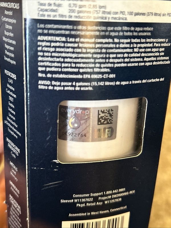 NEW-Everydrop by Whirlpool Ice and Water Refrigerator Filter 4, EDR4RXD1-Single gallery