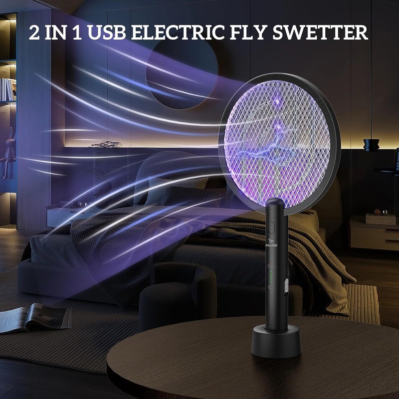⚡2Pack Electric Fly Swatter Bug Zapper Zap Mosquito Killer Pest Insect Racket gallery