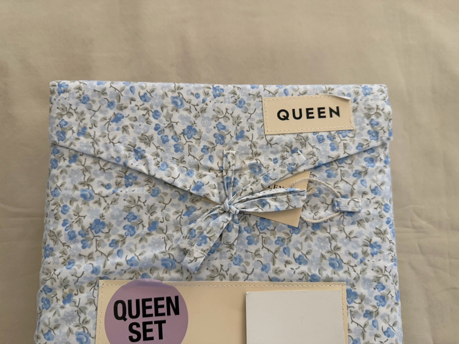 NEW 4pc Laura Ashley Queen Sheet Set Cottage Petite Floral EMOGENE Blue & Greys gallery