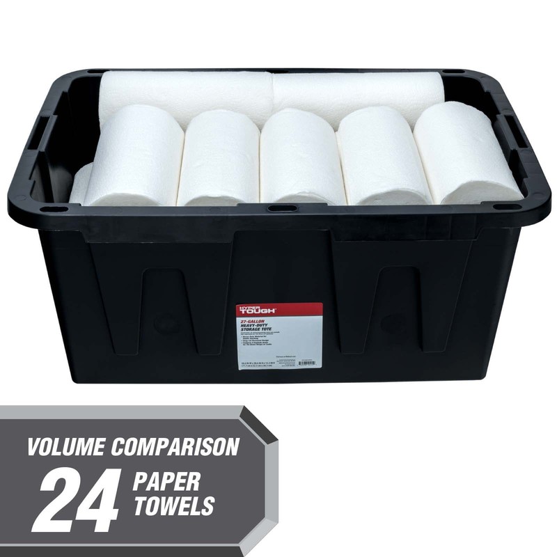27 Gallon Large Tote Hyper Tough Plastic Storage Container Bin with Snap-On Lid gallery