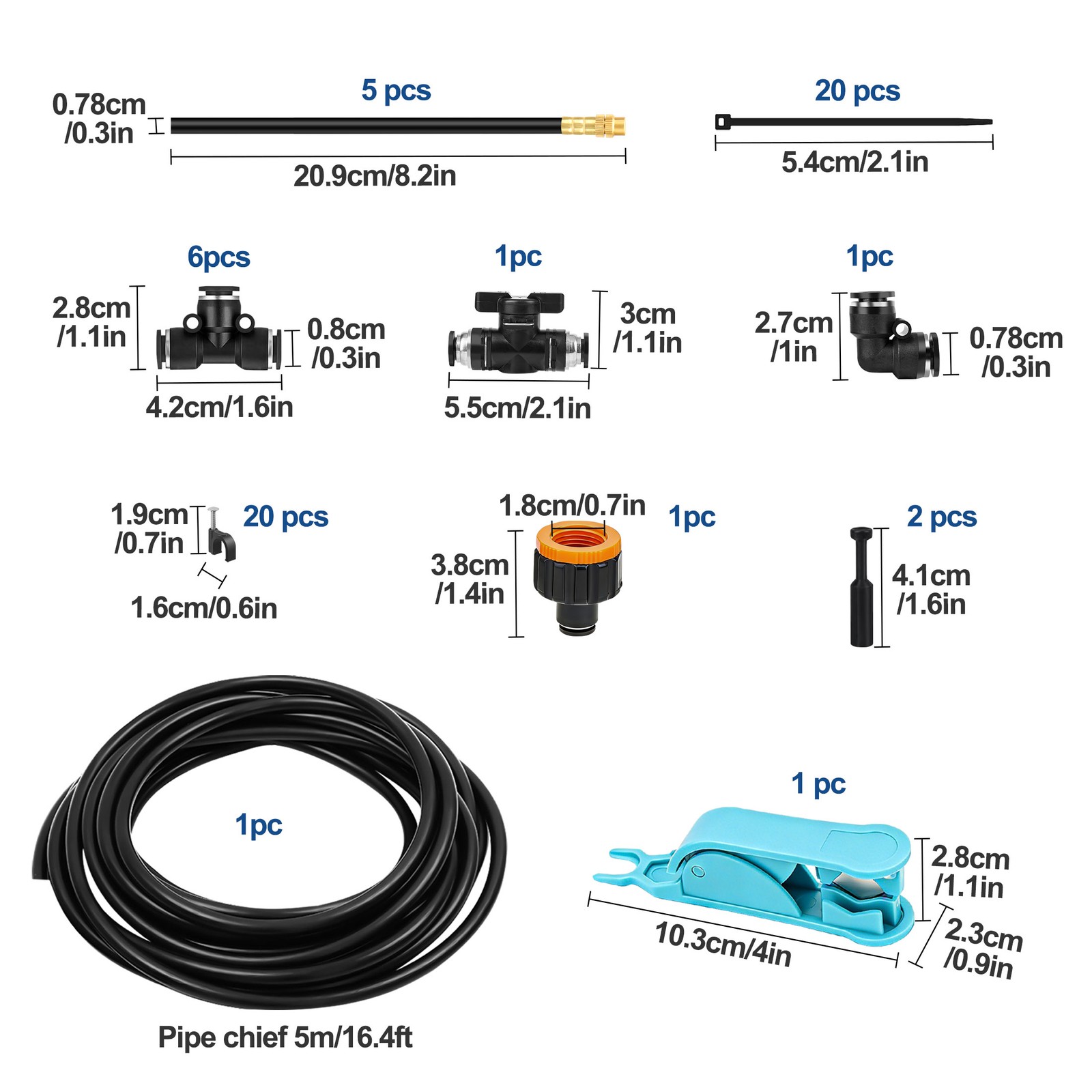 Drip Irrigation Kit DIY Garden Watering System Adjustable Sprayer Plant Lawn 1/4 gallery