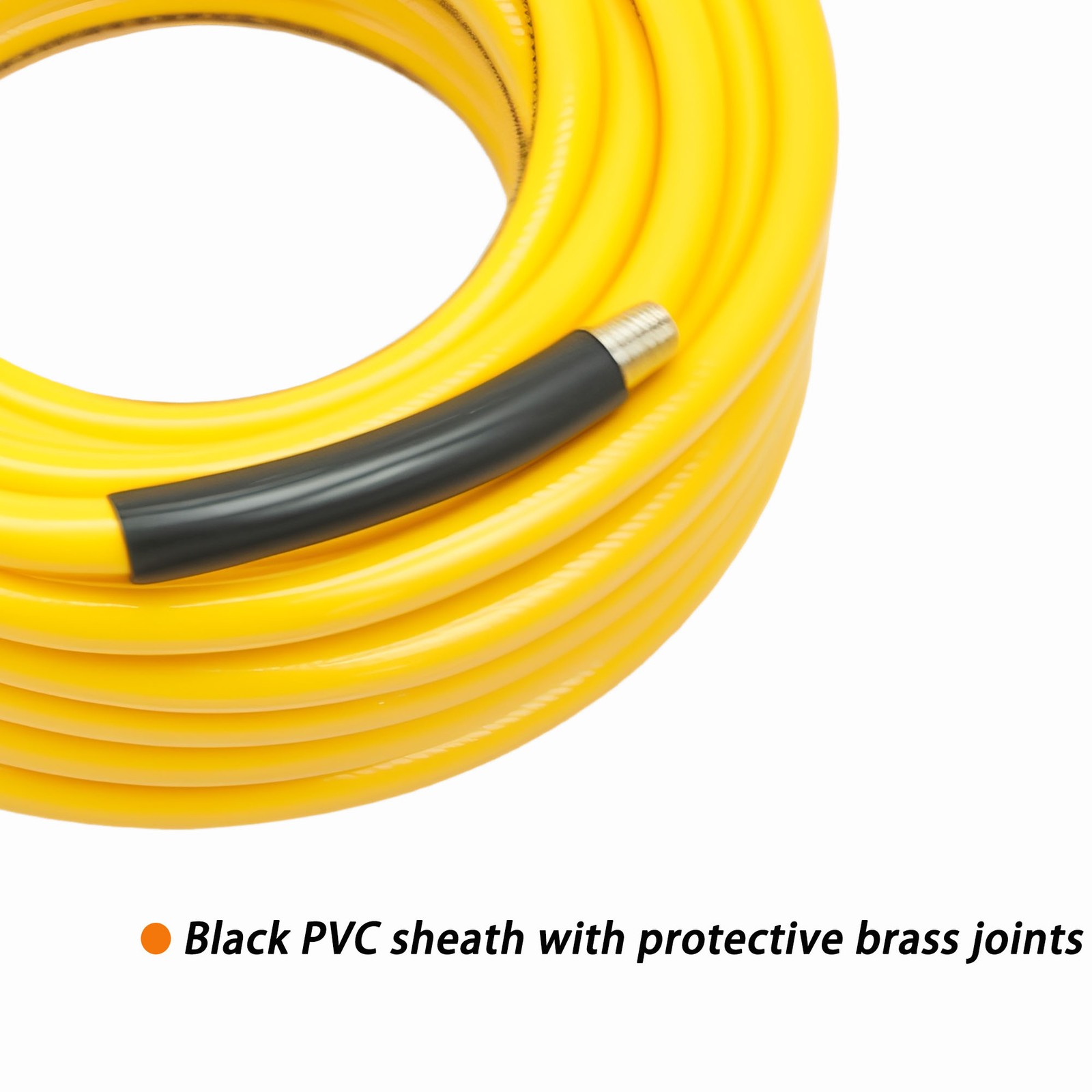 High-Quality 3/8 Inch × 50 ft Reinforced PVC Air Hose 50 Ft with Brass Fittings gallery