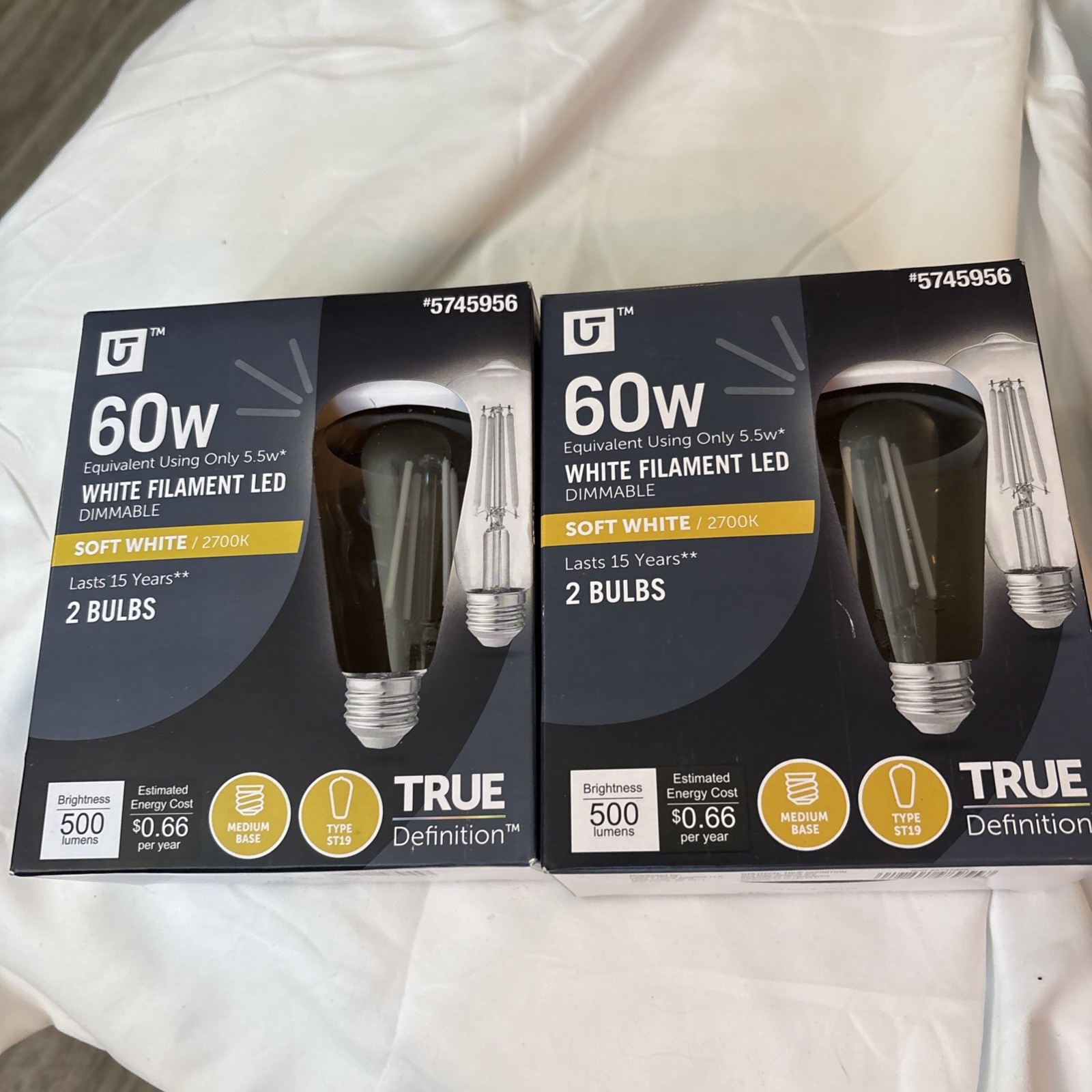 Utilitech True Definition 60w Repl 5.5w White Filament LED Bulbs ST19 Med Base gallery